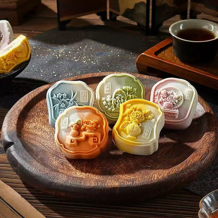 Yaoji Four Flavor Flowing Hearts Mooncakes, 300g